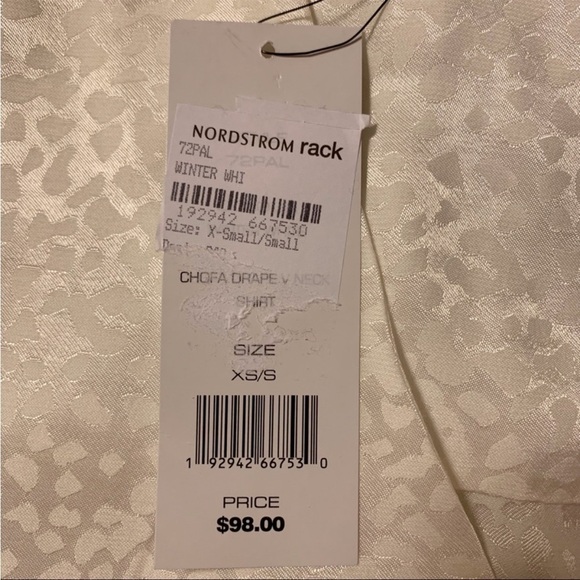 French Connection Shirt Chofa Drape V Neck Button Down Ivory Animal Print - Picture 12 of 14